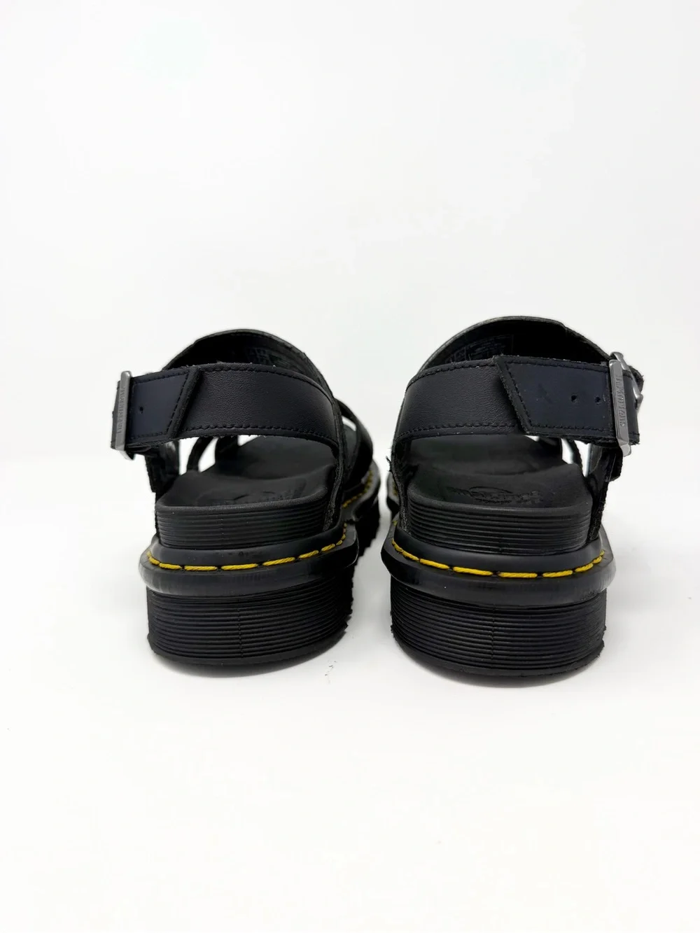 Dr. Martens Voss II Women’s US 6 Black Hydro Leather Platform Sandals Minimalist